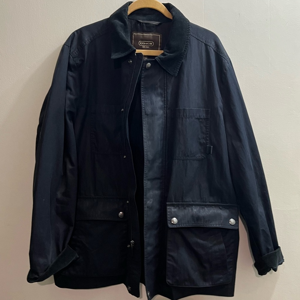 Coach jacket with corduroy collar